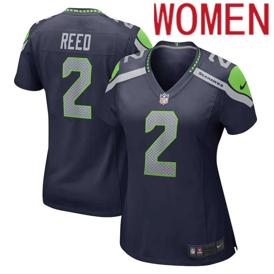 Women Seattle Seahawks #2 D.J. Reed Nike College Navy Player Game NFL Jersey->women nfl jersey->Women Jersey